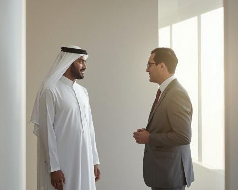 An Emirati Client talking with a BIM consultant